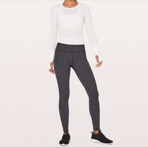Lululemon Speed Up Tight Power Luxtreme Variegated Knit Heather Black